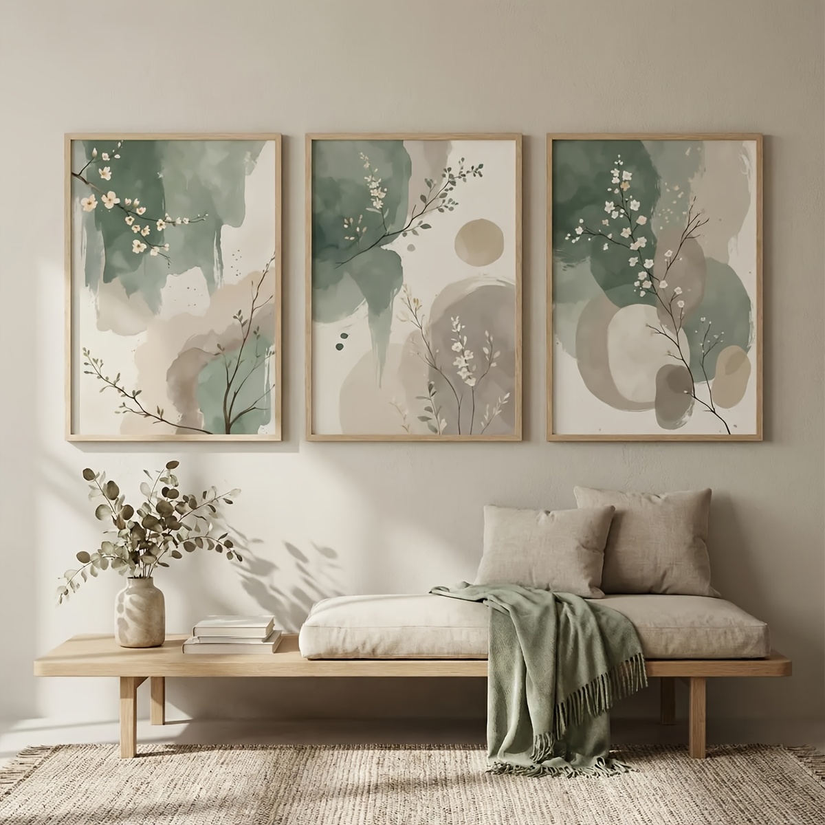 Photography Design - 3 adet Japon Tarzı Bitki Tuval