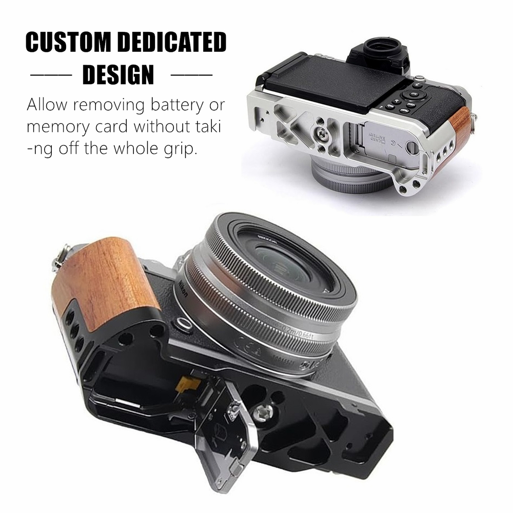 Camera Cold Shoe - Grip, Nikon Zfc Kamera için Ahşap