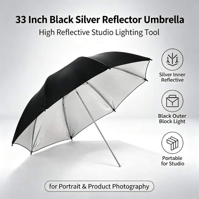 Photography Umbrella Lights - 2026 Siyah Dayanıklı 33 inç Yansıtıcı