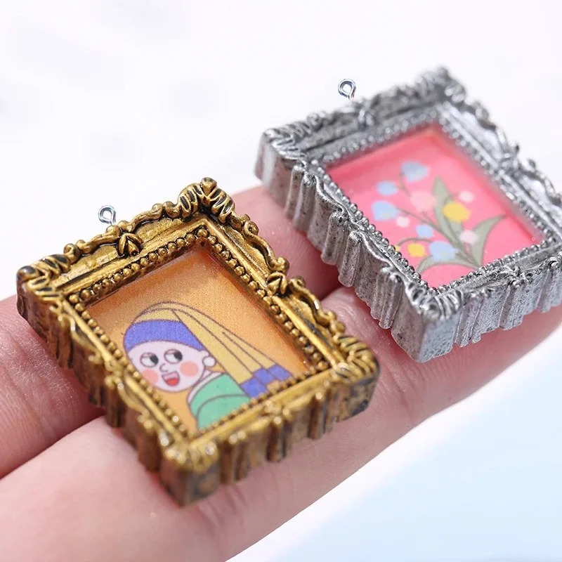 Photography Exhibition - 10 adet Flatback Cabochon Vintage Reçine