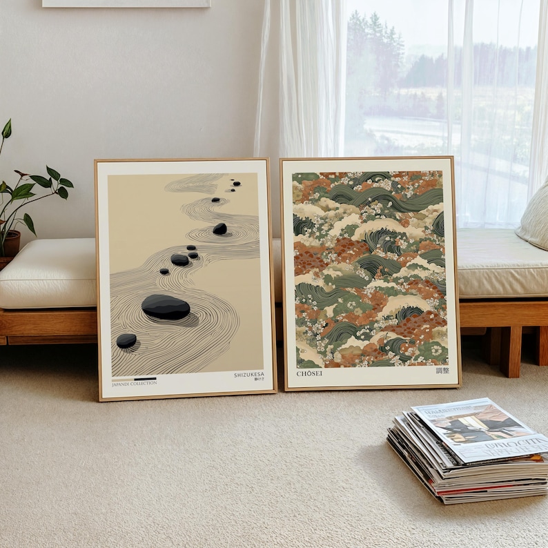 Photography Design - 2 adet Japandi Zen Kanvas Duvar