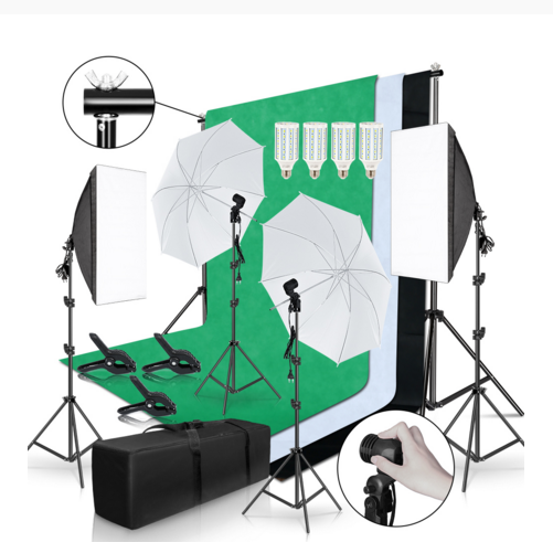 Backdrop Stand Kit - Altın Satıcı Tam Set Fotoğrafçılık Kiti