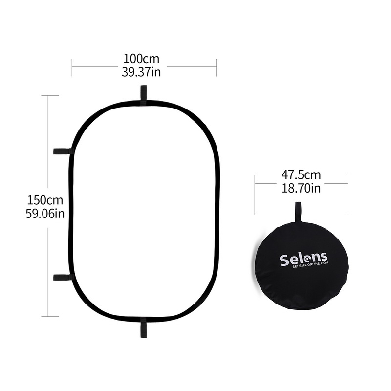 Reflector 5 In 1 - 100X150CM katlanabilir Oval reflektör yumuşak işık
