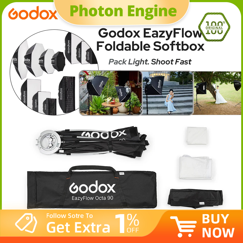 Pop Up Flash Diffuser - Godox EazyFlow serisi Katlanabilir Softbox Bowens