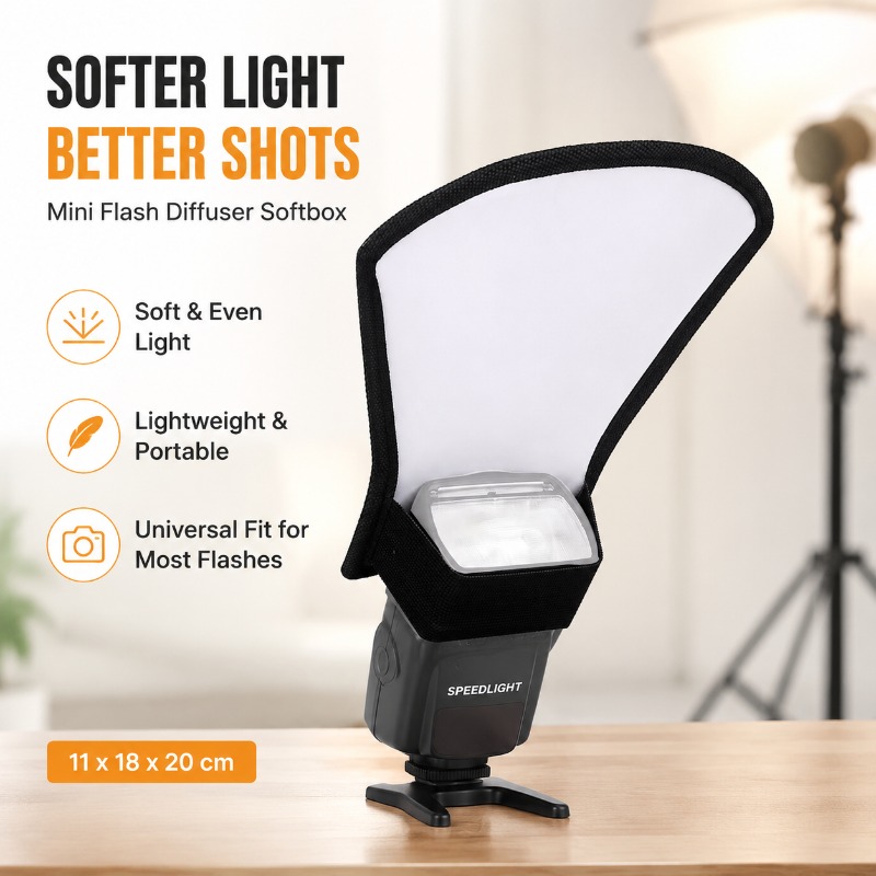 Pop Up Flash Diffuser - DSLR Kamera için Yansıtıcı Flaş Paneli